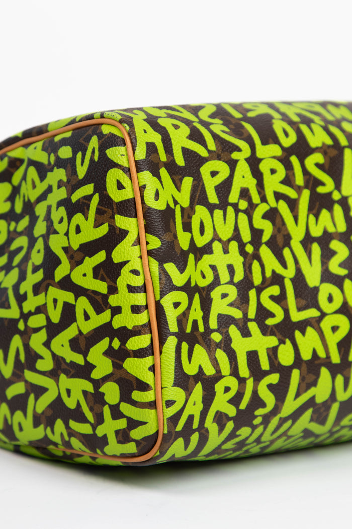 SUPER RARE Louis Vuitton x Stephen Sprouse Neon Green Graffiti Speedy 30cm