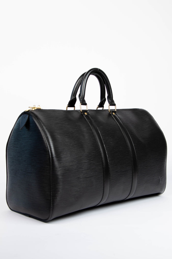 Vintage Louis Vuitton Black Epi Leather Keepall 45cm