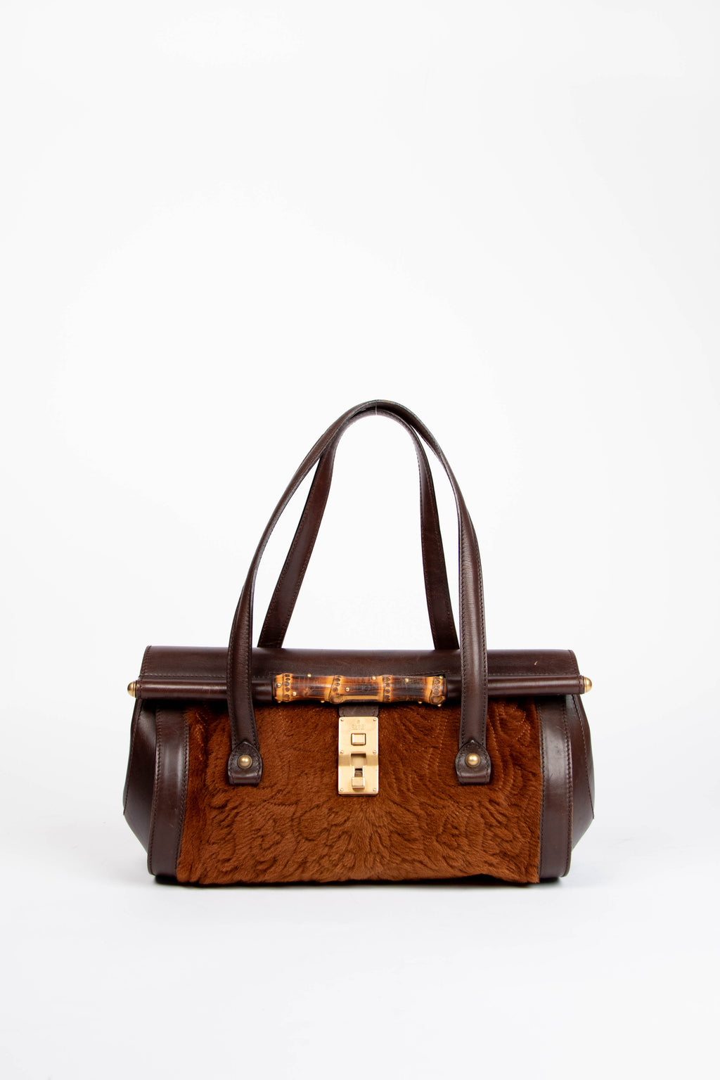 バッグ archive GUCCI leather hand bag Gucci Black Medium Bamboo Top Handle Bag | Tuckernuck Archive