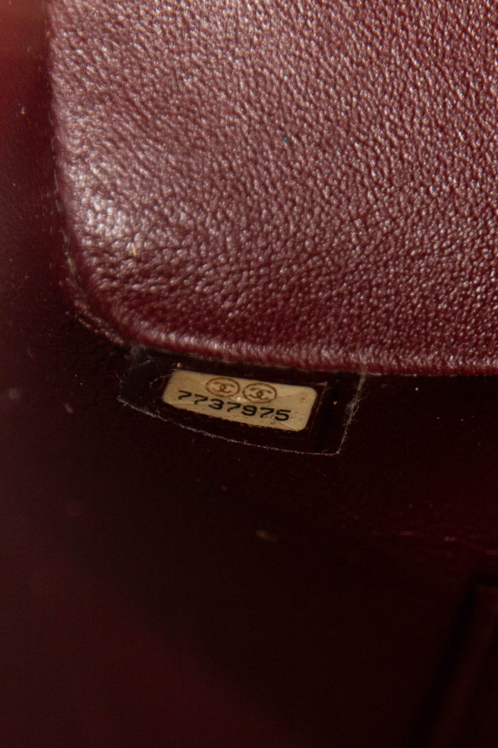 2000s Chanel Bordeaux Caviar Leather Gold Medallion Tote Bag