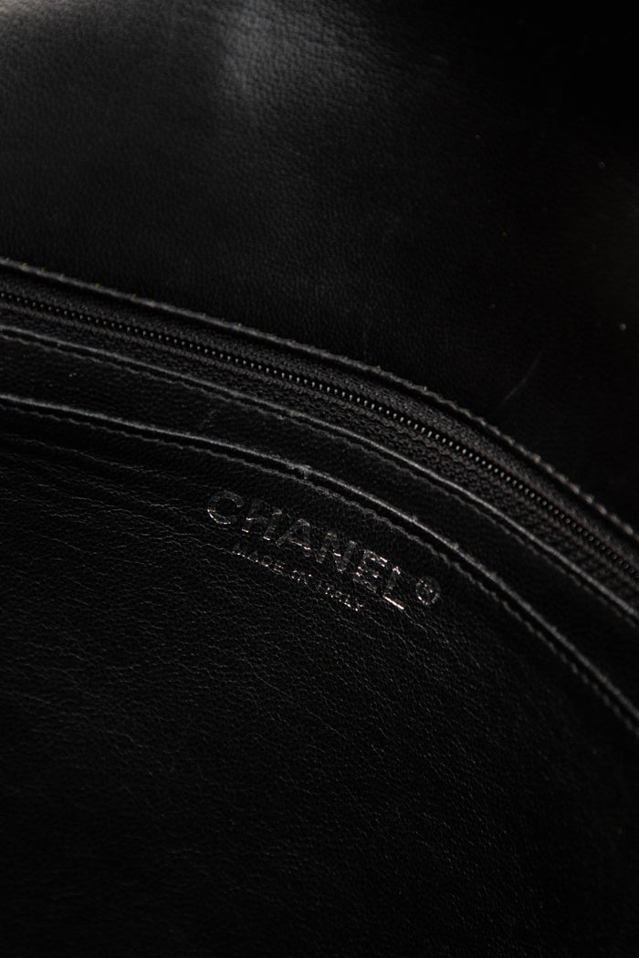 2010s Chanel Black Patent Leather Maxi Single Flap Shoulder Bag