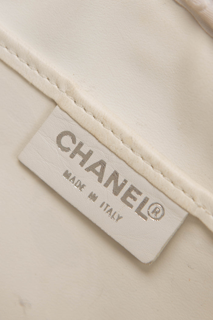 2000s Chanel Orange CC Embossed Terry Towelling Single Flap Bag