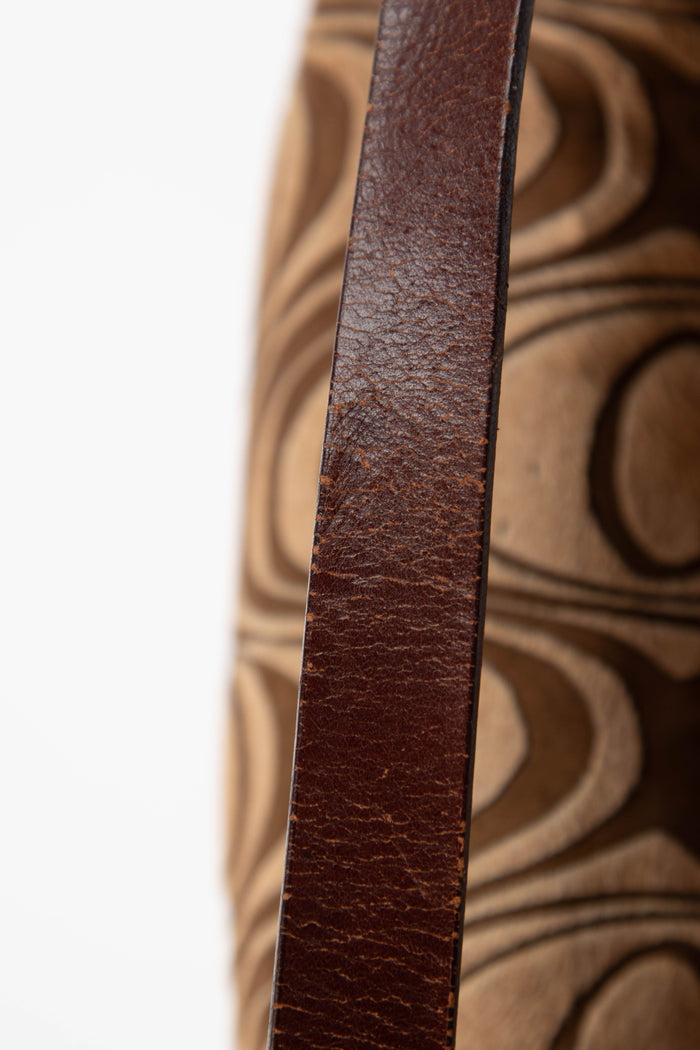 RARE Fendi Brown Ponyhair Swirl Print Baguette Bag