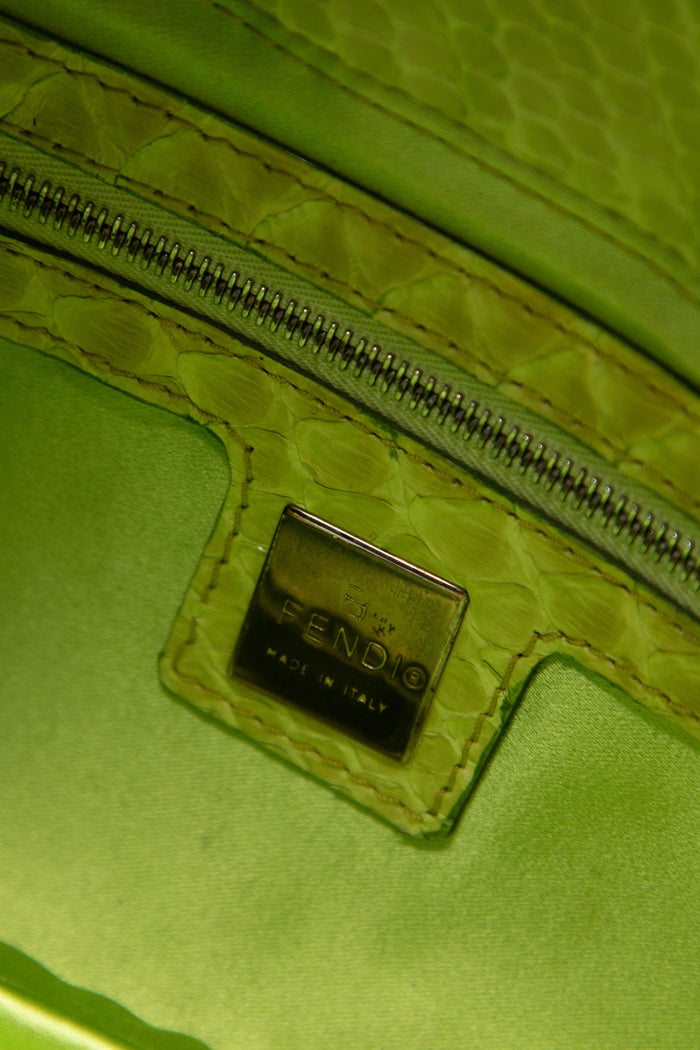 SUPER RARE Fendi Green Sequin Baguette Shoulder Bag