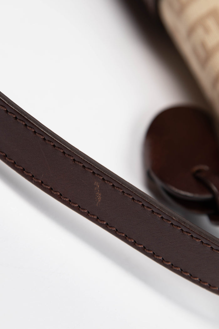 Vintage Fendi Zucchino Canvas & Leather Compilation Shoulder Bag