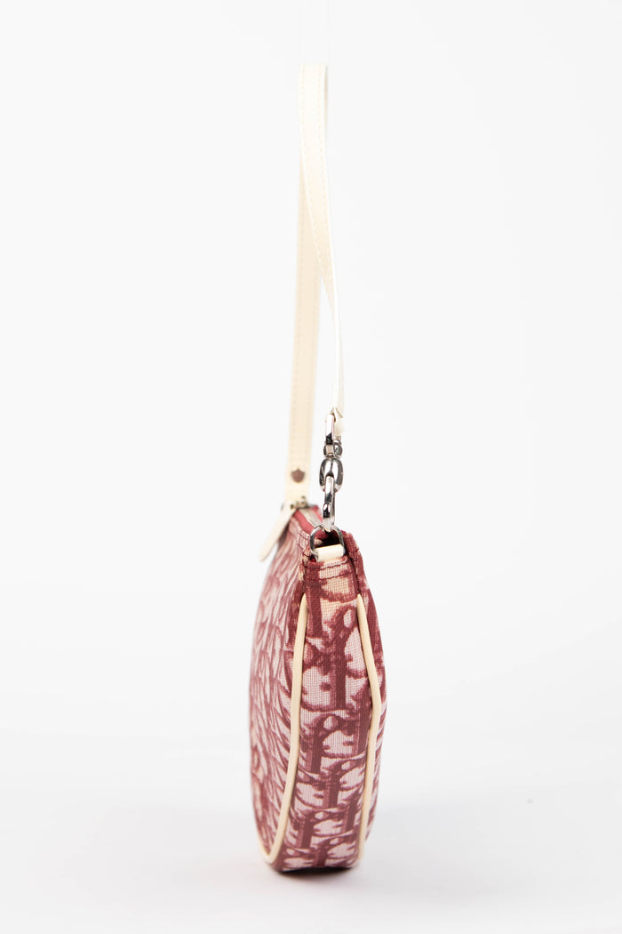 2000s Christian Dior Red Monogram Trotter Saddle Bag