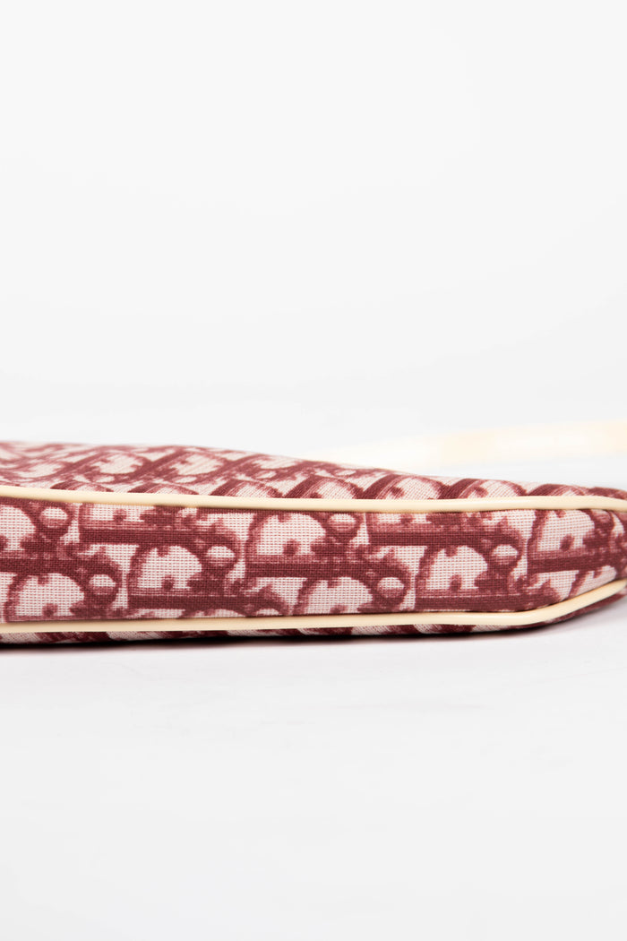 2000s Christian Dior Red Monogram Trotter Saddle Bag