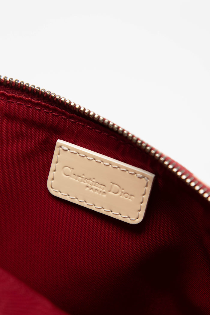 2000s Christian Dior Red Monogram Trotter Saddle Bag