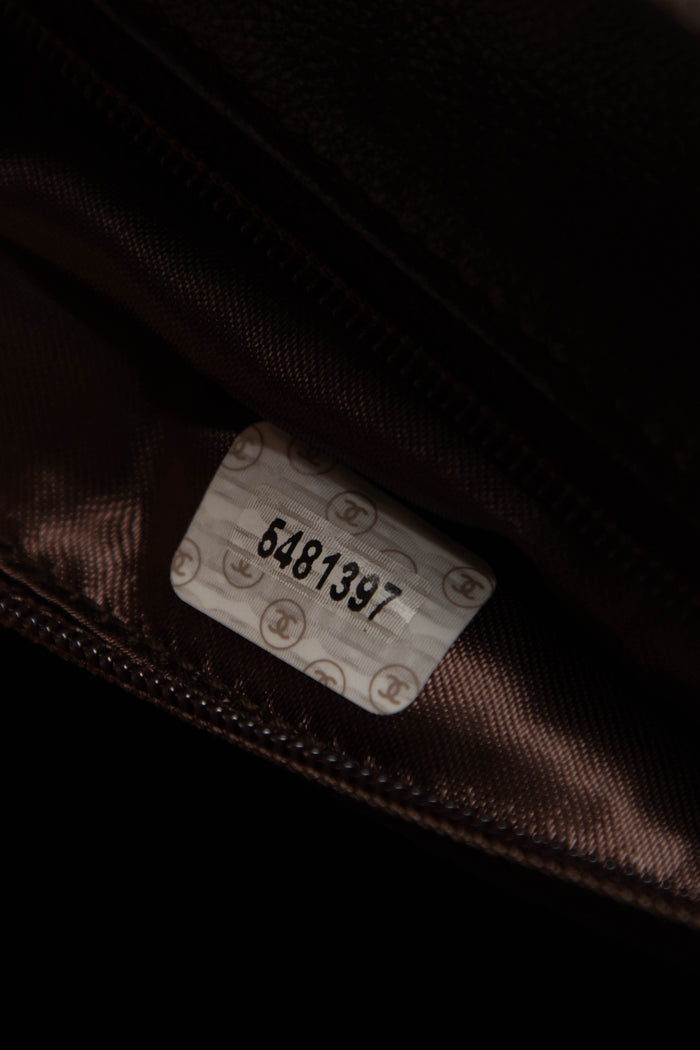 90s Chanel Brown Suede Top Handle Bag