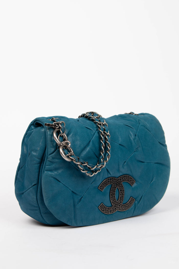 2010s Chanel Blue Soft Leather Giant Flap Bag