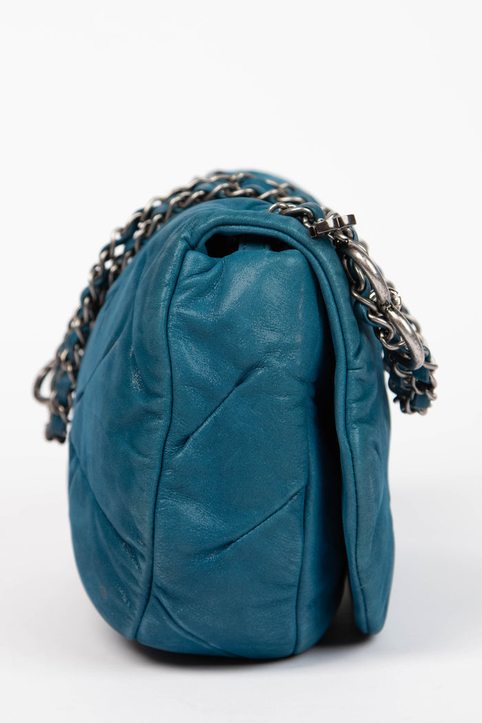 2010s Chanel Blue Soft Leather Giant Flap Bag