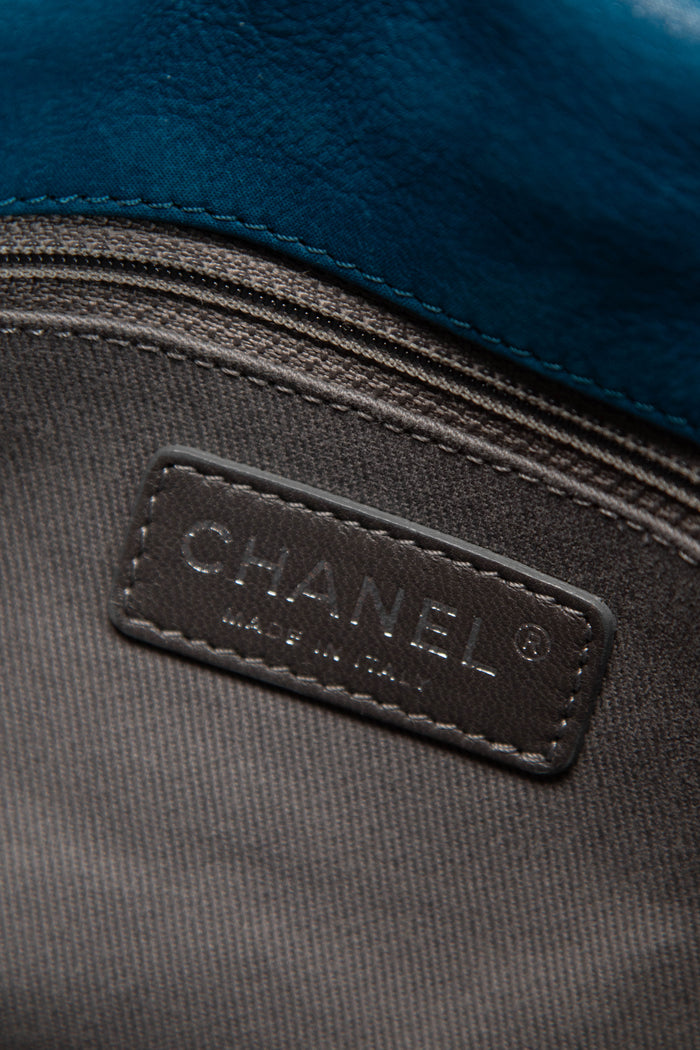 2010s Chanel Blue Soft Leather Giant Flap Bag