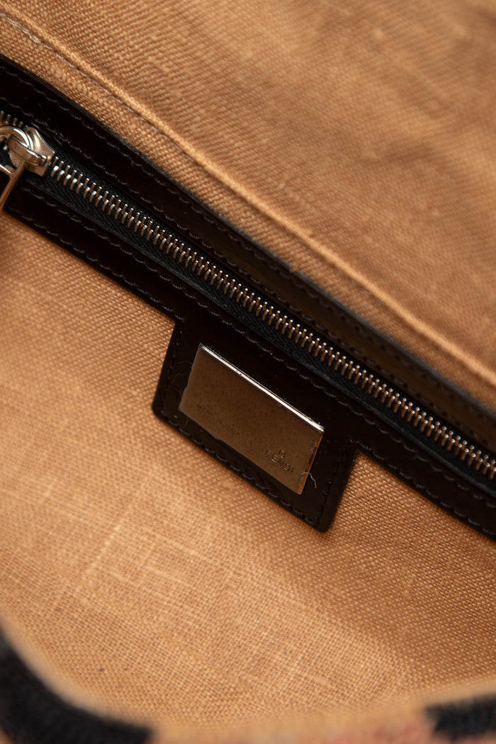 RARE 2000s Fendi Beaded & Crystal Embellished Baguette Shoulder Bag