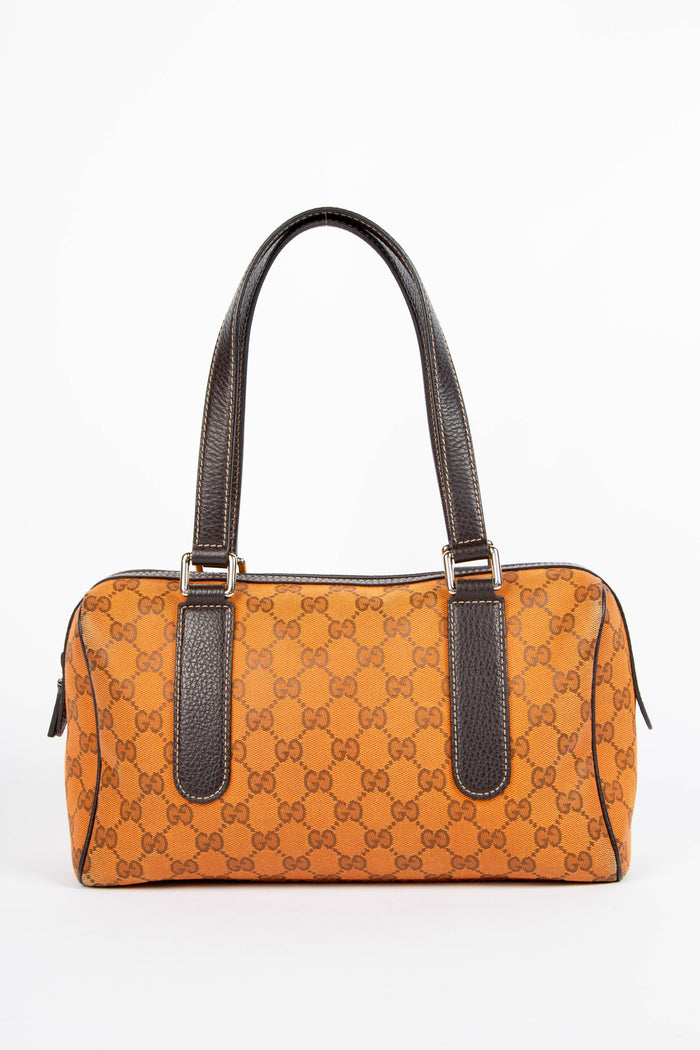 Vintage Gucci Orange Monogram Boston Shoulder Bag