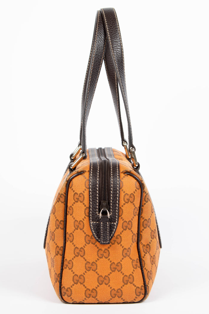 Vintage Gucci Orange Monogram Boston Shoulder Bag