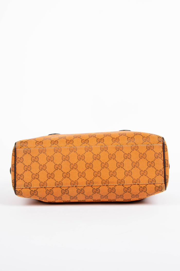 Vintage Gucci Orange Monogram Boston Shoulder Bag