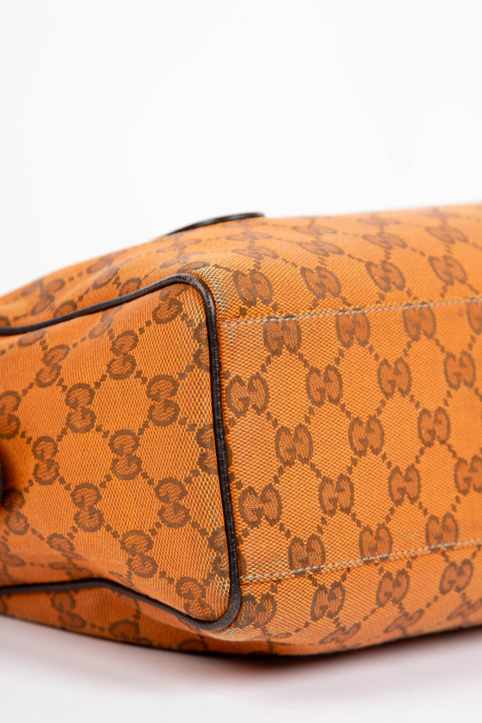 Vintage Gucci Orange Monogram Boston Shoulder Bag