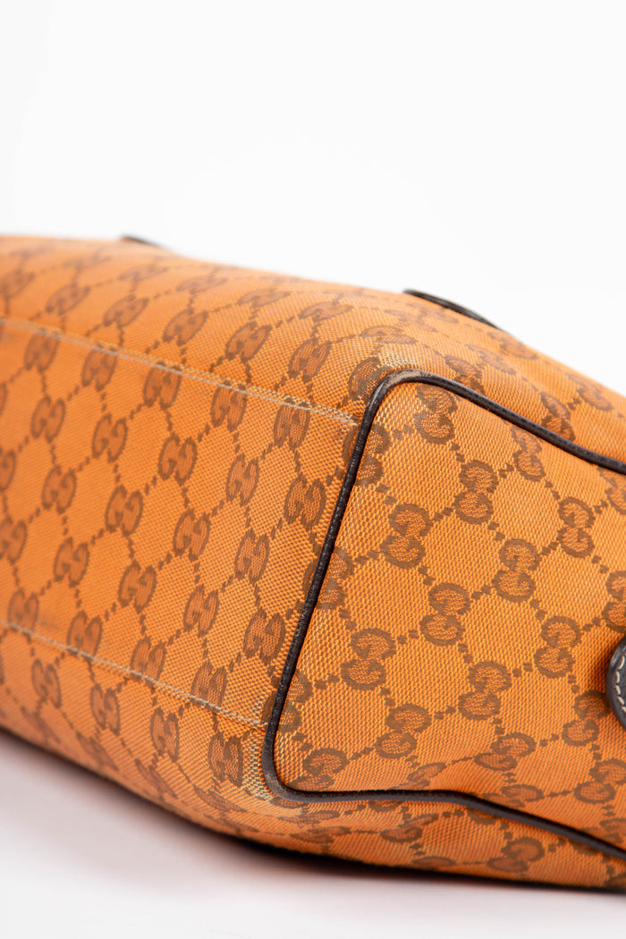 Vintage Gucci Orange Monogram Boston Shoulder Bag