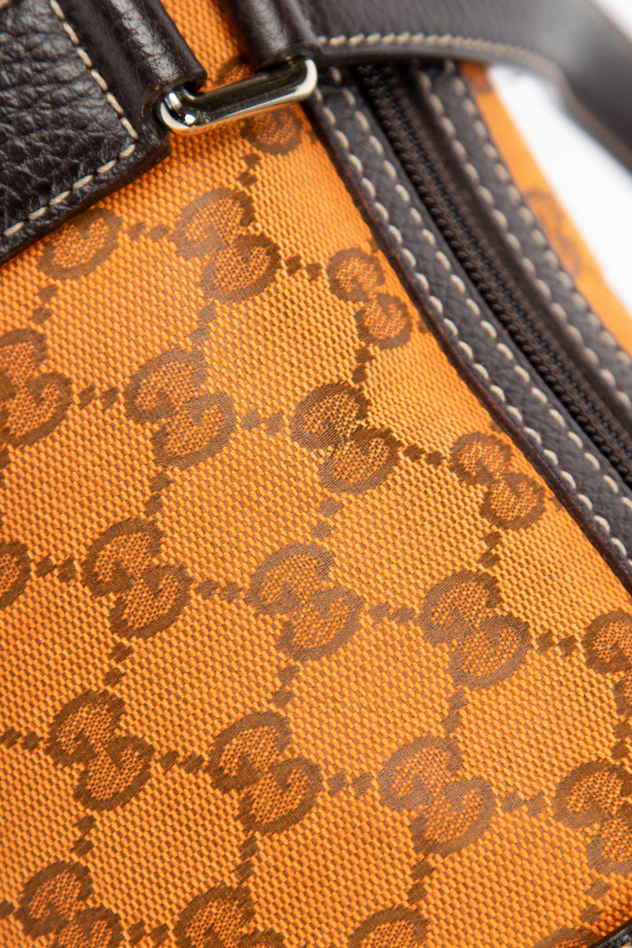 Vintage Gucci Orange Monogram Boston Shoulder Bag