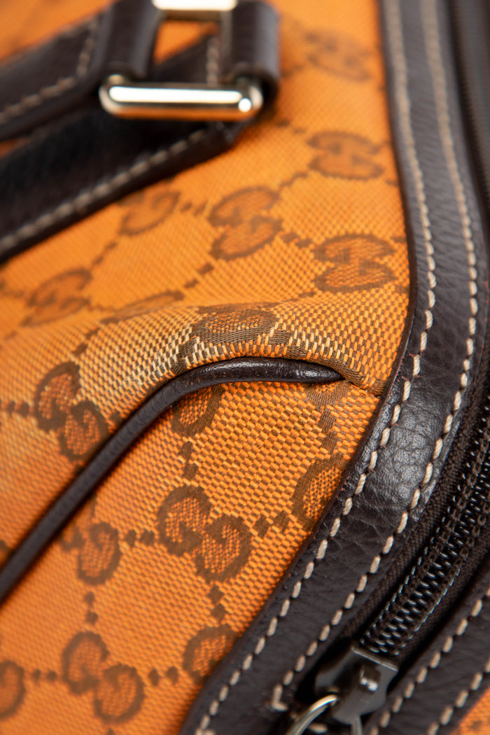 Vintage Gucci Orange Monogram Boston Shoulder Bag