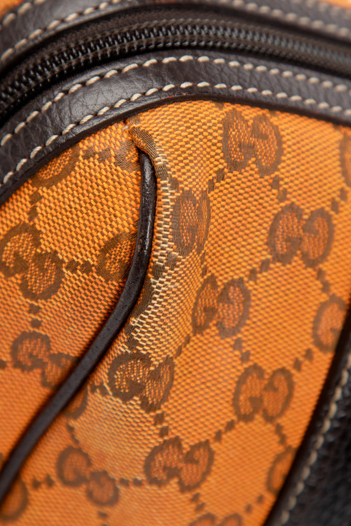 Vintage Gucci Orange Monogram Boston Shoulder Bag