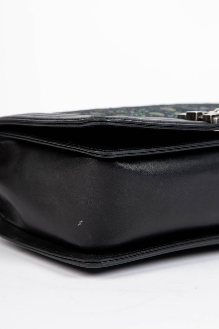 2010s Chanel Black Lambskin Leather Mosaic Medium Boy Bag