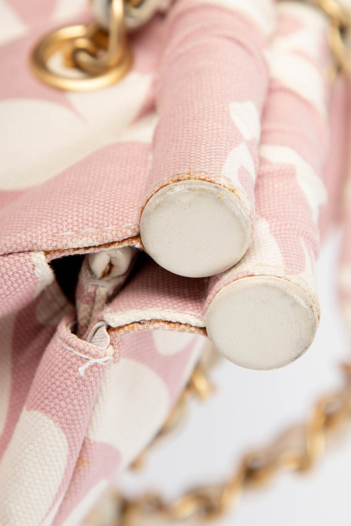 2000s Chanel Pink Clover Canvas Shoulder Bag