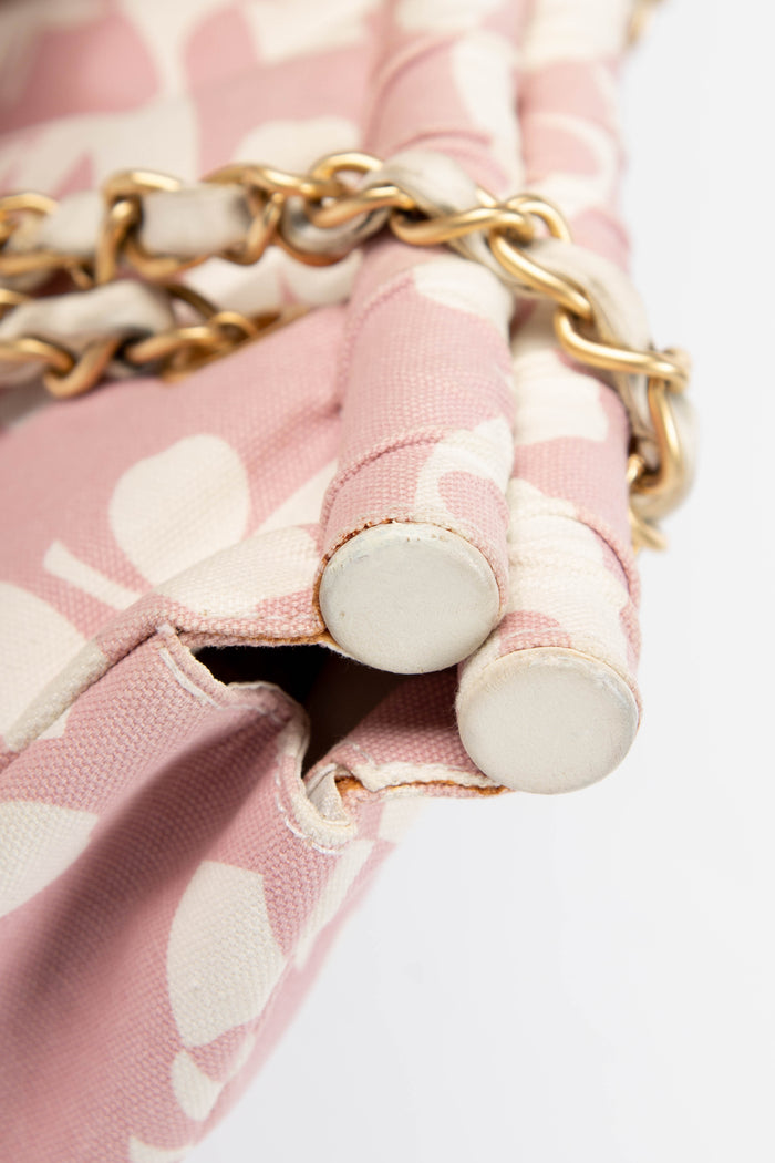 2000s Chanel Pink Clover Canvas Shoulder Bag