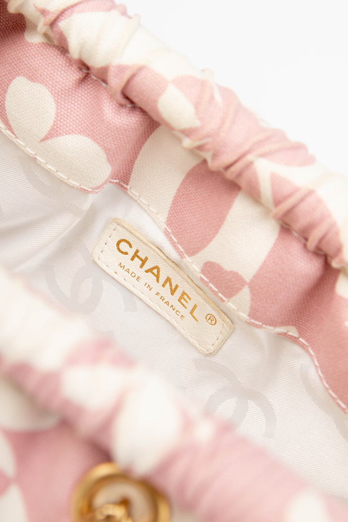 2000s Chanel Pink Clover Canvas Shoulder Bag