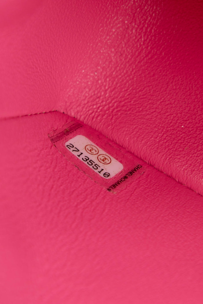 2010s Chanel Pink Lambskin Leather Mini Rectangular Flap Shoulder Bag