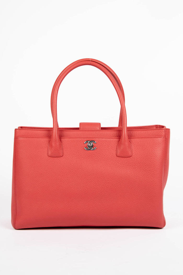 2010s Chanel Pink Caviar Leather Cerf Executive Shopper Tote Bag
