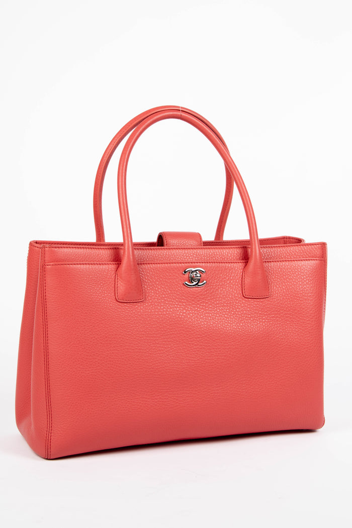 2010s Chanel Pink Caviar Leather Cerf Executive Shopper Tote Bag