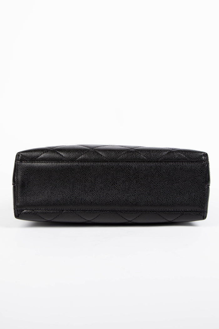 2000s Chanel Black Caviar Leather Shoulder Bag with GHW