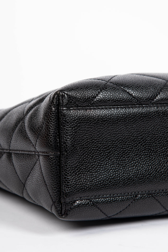 2000s Chanel Black Caviar Leather Shoulder Bag with GHW