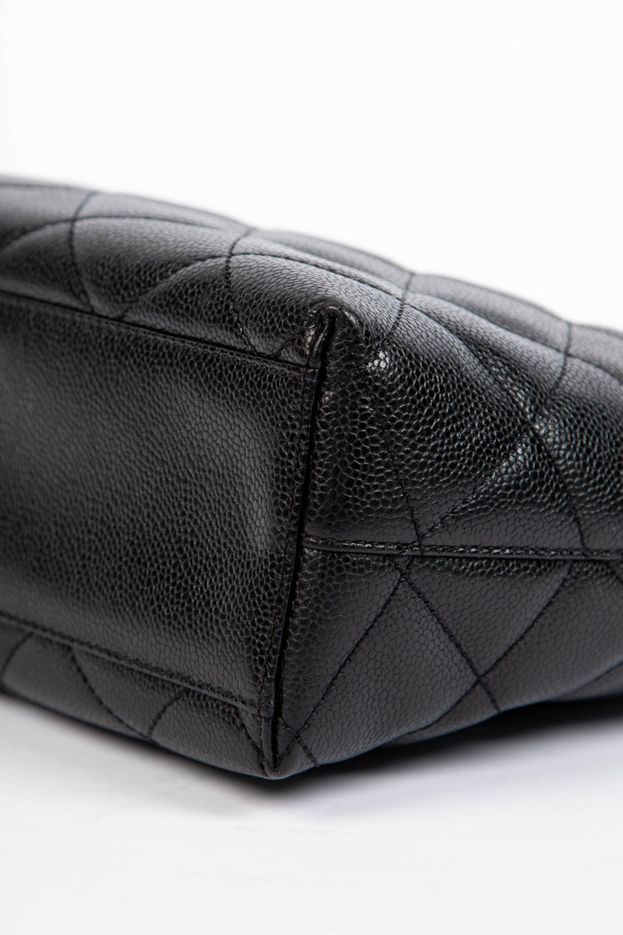 2000s Chanel Black Caviar Leather Shoulder Bag with GHW