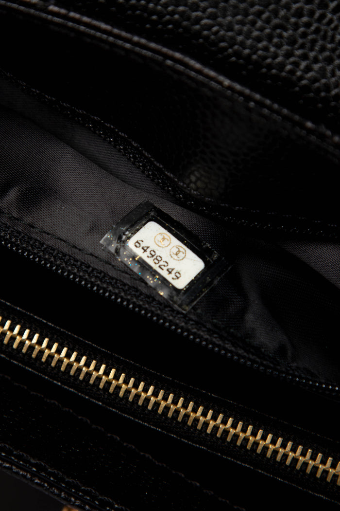 2000s Chanel Black Caviar Leather Shoulder Bag with GHW