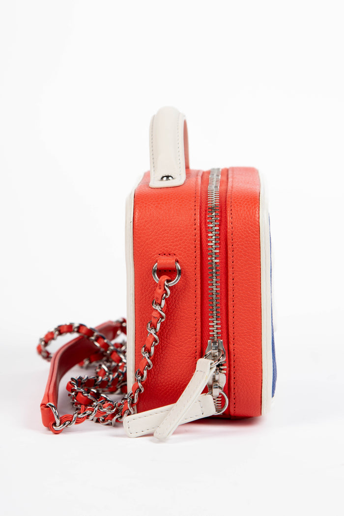 2010s Chanel Tri-Colour Caviar Leather Small Vanity Case