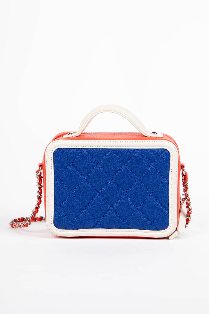 2010s Chanel Tri-Colour Caviar Leather Small Vanity Case