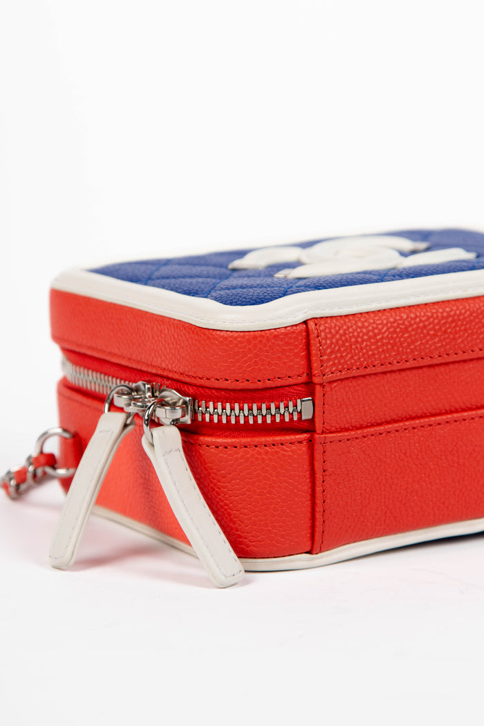 2010s Chanel Tri-Colour Caviar Leather Small Vanity Case