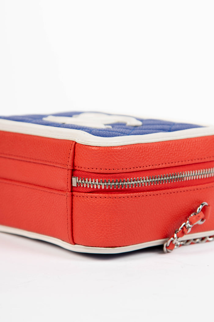 2010s Chanel Tri-Colour Caviar Leather Small Vanity Case