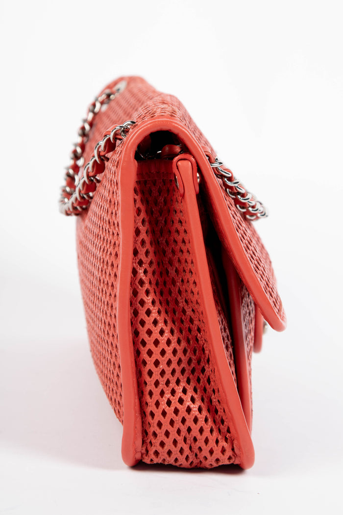 2010s Chanel Red Up in the Air Perforated Shoulder Bag
