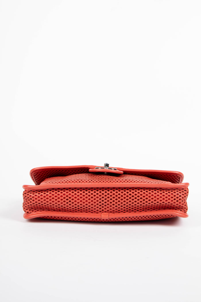 2010s Chanel Red Up in the Air Perforated Shoulder Bag