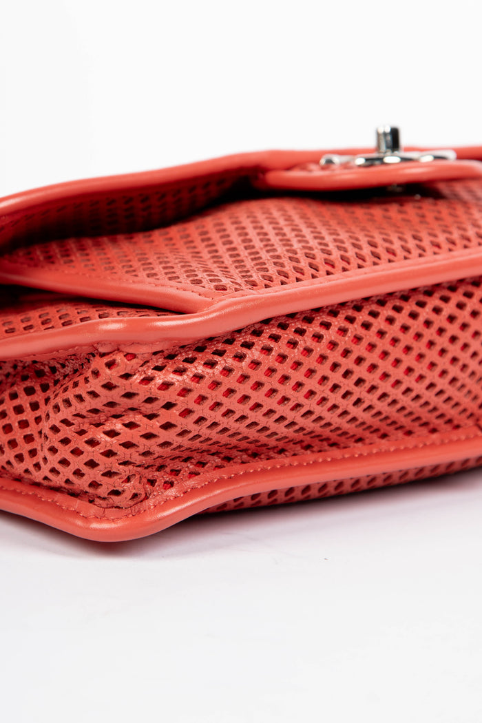 2010s Chanel Red Up in the Air Perforated Shoulder Bag