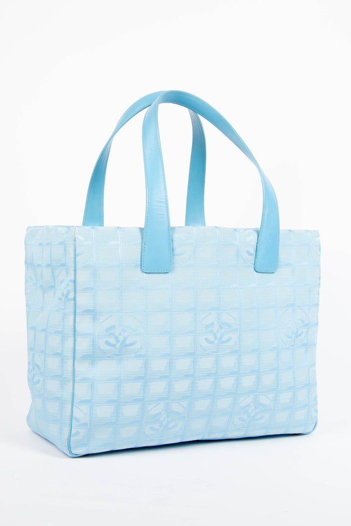 2000s Chanel Blue Travel Line Tote Bag