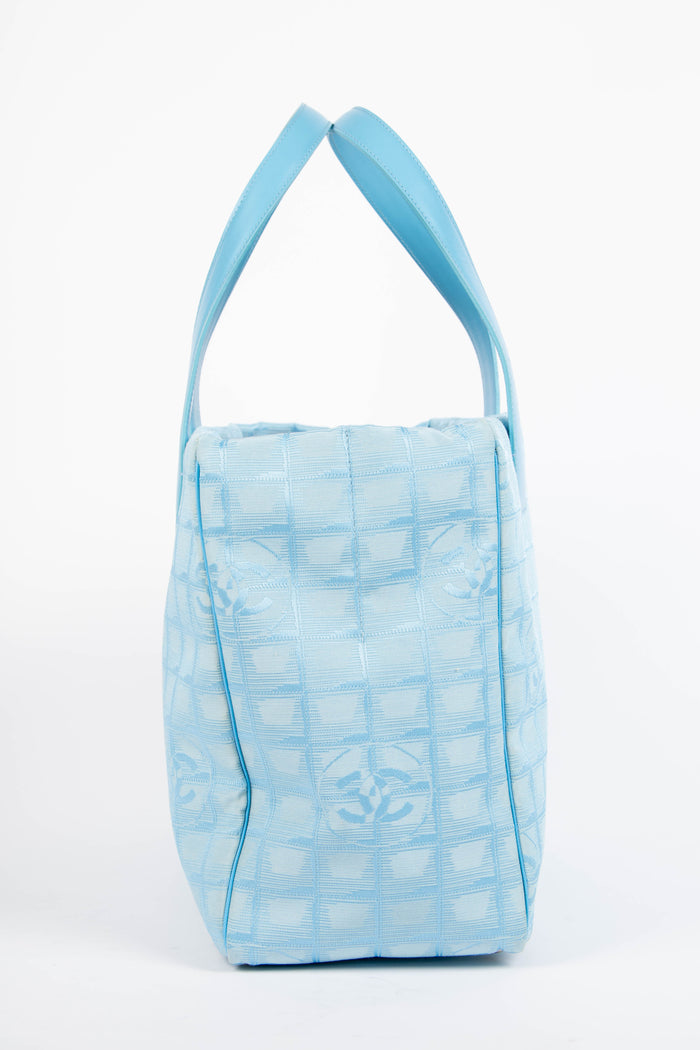 2000s Chanel Blue Travel Line Tote Bag