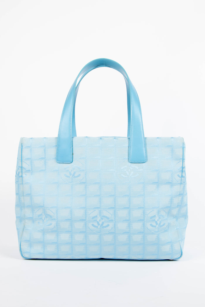 2000s Chanel Blue Travel Line Tote Bag