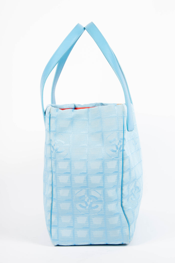 2000s Chanel Blue Travel Line Tote Bag