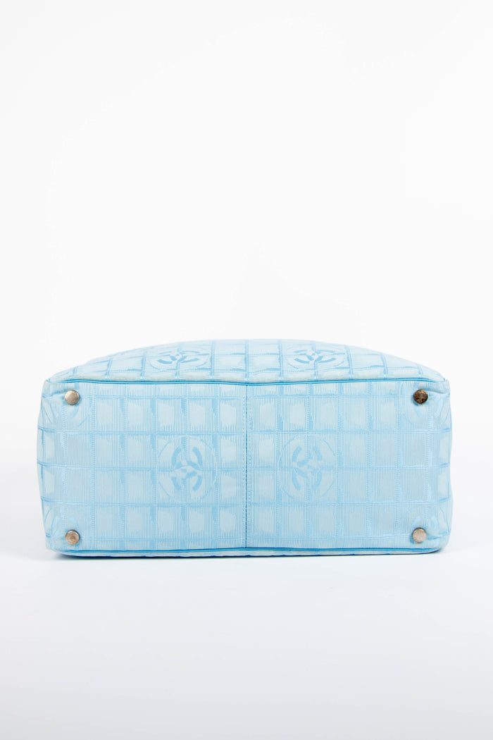 2000s Chanel Blue Travel Line Tote Bag