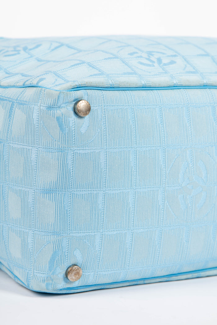2000s Chanel Blue Travel Line Tote Bag