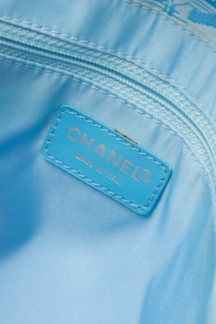 2000s Chanel Blue Travel Line Tote Bag